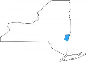 Map of New York State and Columbia County